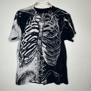 SPIRIT HALLOWEEN X RAY SKELETON BLACK & WHITE T SHIRT SZ L